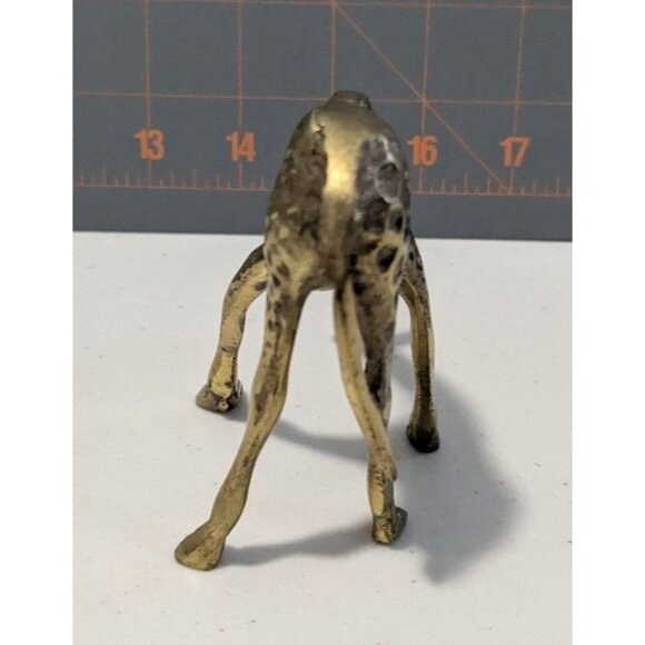 Vintage Brass Giraffe Figurine Baby Animal Statue 4.25" Tall Handcrafted Decorat - Picture 9 of 14